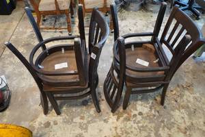 lot 45 image: 4 Wooden Kitchen Chairs
