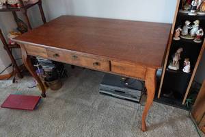 lot 153 image: Wood Table with Drawer