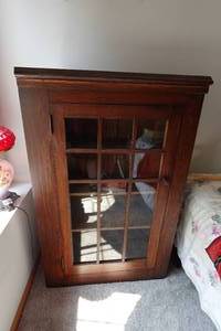 lot 156 image: Wood Cabinet with Glass Door