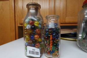 lot 343 image: Glass Jars with Vintage Marbles
