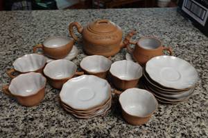 lot 422 image: Antique Bamboo Theme Tea Set