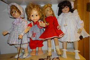 lot 366 image: 4 Dolls - Tessie Talk, Porcelain Face