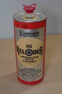 lot 117 image: Partial Can Hercules 15 Reloder Smokeless Rifle Powder