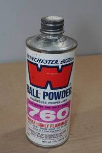 lot 118 image: Partial Can Winchester Western 760 Smokeless Ball Powder