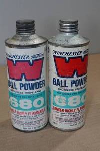 lot 121 image: Partial Cans Winchester Western 680 Smokeless Ball Powder