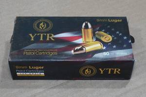 lot 128 image: 50 YTR 9mm Luger 124 Gr FMJ Ammo