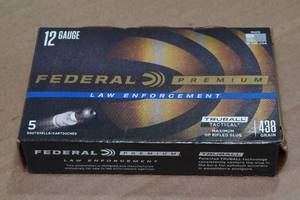 lot 164 image: 5 Federal Premium LE 12 Gauge 2-34 Rifled HP Slugs