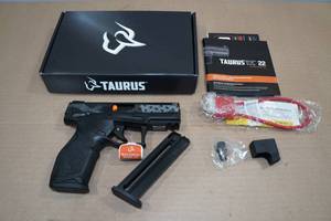 lot 1F image: NEW Taurus TX22 .22 LR Semi-Auto Pistol - American Flag on Slide