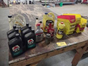 lot 124 image: Assorted Bins, Oils, & Misc....