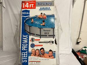 lot 2 image: Bestway Steel Pro MAX 14 x 33 Round Metal-Frame Pool Set