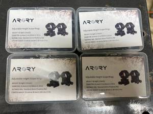 lot 46 image: 4 Sets of Arory Adjustable Height Scope Rings