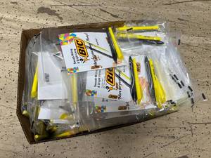 lot 47 image: Box Full of Over 100 Bic Pen and Highlighter Packs