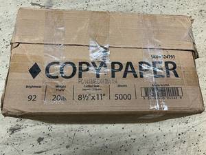 lot 62 image: 5000 Sheets of Copy Paper - 8.5 x 11