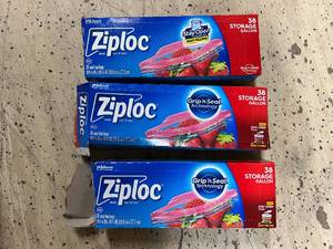 lot 76 image: 3 x 38ct Boxes of Gallon Sized Ziploc Bags