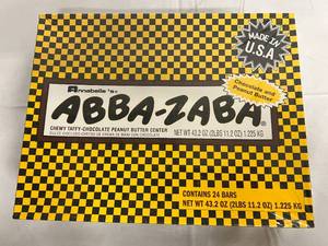 lot 121 image: Box of Abba-Zabba Chocolate Peanut Butter Chewy Taffy