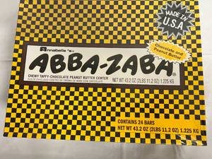 lot 122 image: Box of Abba-Zabba Chocolate Peanut Butter Chewy Taffy