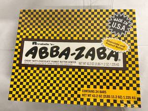 lot 125 image: Box of Abba-Zabba Chocolate Peanut Butter Chewy Taffy