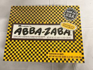 lot 127 image: Box of Abba-Zabba Chocolate Peanut Butter Chewy Taffy
