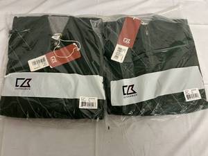 lot 137 image: Two Cutter and Buck Green Quarter Zip Sweaters - M