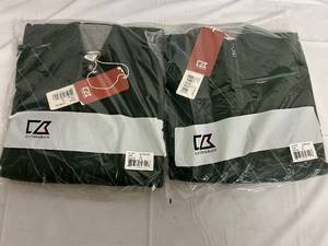 lot 138 image: Two Cutter and Buck Green Quarter Zip Sweaters - M