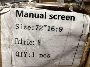 lot 41 image: 72 Manual Projector Screen - 169 SAR 18 - 83