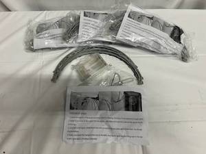 lot 15 image: 4x Hanging Lighted Tree GlobesBalls-Stainless Steel