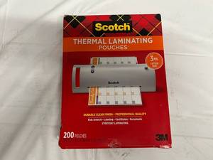 lot 28 image: 200- 3mil Letter Size Scotch Thermal Laminating Pouches