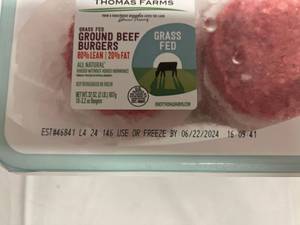 lot 36 image: D. 10x 3.20oz Grass Fed Burgers-All Natural