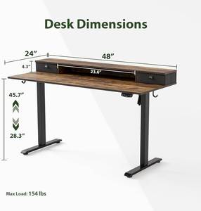 lot 30 image: Agilestic Electric Standing Desk with 2 Drawers