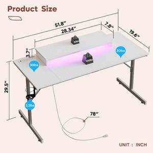 lot 31 image: Bestier Small Gaming Desk with Power Outlets