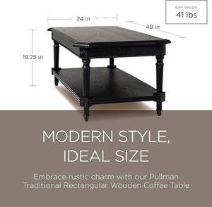 lot 33 image: Maven Lane Pullman Large 2-Tier Traditional Rectangular Wooden Coffee Table