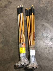 lot 8 image: Lot of Husky 51 in. L Wood Handle 4-Tine Cultivator  Customer Returns See Pictures