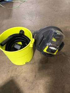 lot 17 image: RYOBI 40V 10 Gal. Cordless WetDry Vacuum (Tool Only)  Customer Returns See Pictures