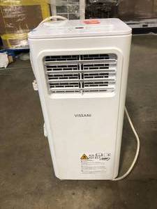 lot 21 image: Vissani 5,000 BTU 115-Volt Portable Air Conditioner for 170 sq. ft. Rooms Dehumidifies and Remote in White  Customer Returns See Pictures