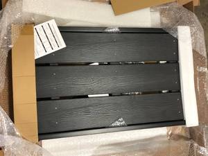 lot 44 image: Wooden Black Outdoor Chair   Customer Returns See Pictures