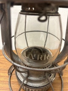 lot 14 image: Antique Lehigh Valley Railroad Etched Emblem Lantern