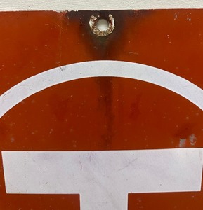 lot 31 image: 16 inch Vintage Bus Stop Sign  Single-Sided