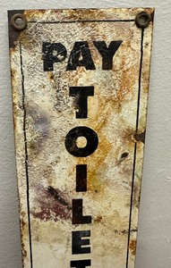 lot 38 image: Weathered Antique Porcelain Bathroom Sign