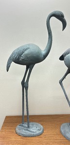 lot 40 image: Pair of LARGE Vintage Metal Flamingos  