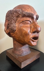 lot 47 image: LIFEFSIZE  Solid Ceramic Bust of a Man Signed JD