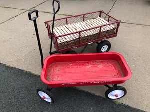 lot 54 image: Heavy Duty Metal Wagon & Radio Flyer Wagon