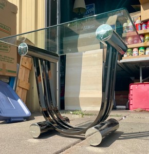lot 71 image: Design Institute of America Chrome Art Deco Side Table