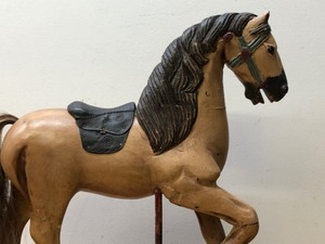 lot 90 image: Large Vintage Style Wood Rocking Horse