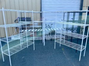 lot 113 image: Lot of 4 NSF Metal Shelving Units - White