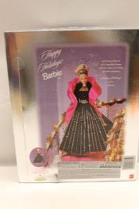 lot 85 image: 1996 Happy Holidays Barbie Doll in Original Packaging