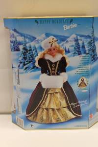lot 127 image: Happy Holidays Special Edition Barbie with Burgundy and Gold Gown
