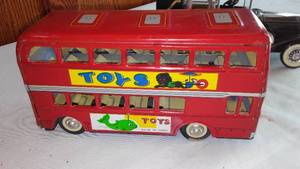 lot 14 image: Tin Litho Friction Drive DOUBLE DECKER BUS.