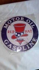lot 56 image: Motor Oil Gasoline Metal Sign.