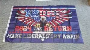 lot 60 image: Trump 2024 The Return Flag. Make Liberal Cry Again