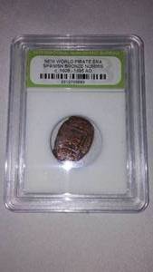 lot 63 image: New World Pirate Era Spanish Bronze Nummis Coin